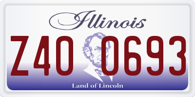 IL license plate Z400693