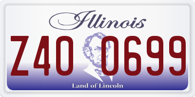 IL license plate Z400699