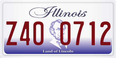 IL license plate Z400712