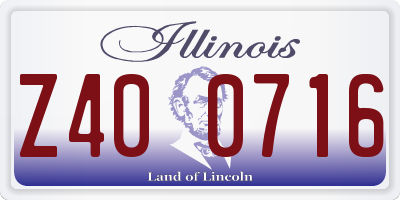 IL license plate Z400716