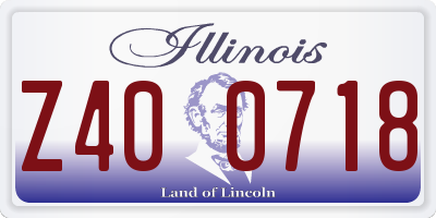 IL license plate Z400718