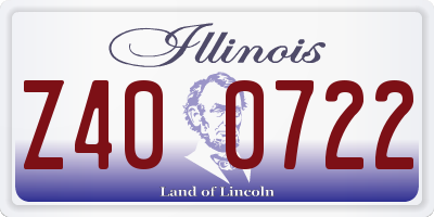 IL license plate Z400722