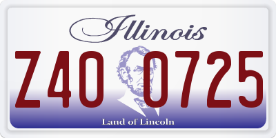 IL license plate Z400725