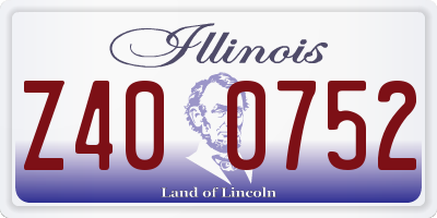IL license plate Z400752