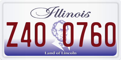 IL license plate Z400760