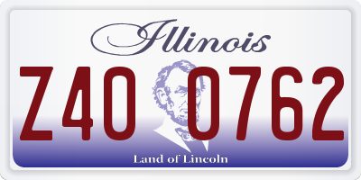 IL license plate Z400762