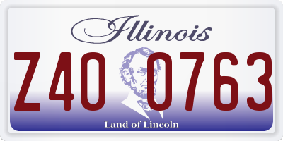 IL license plate Z400763