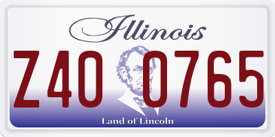IL license plate Z400765