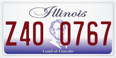 IL license plate Z400767