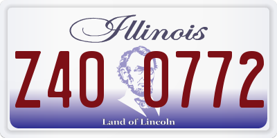 IL license plate Z400772