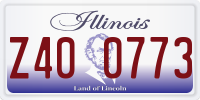IL license plate Z400773