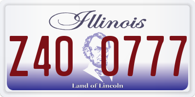IL license plate Z400777