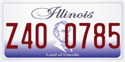 IL license plate Z400785