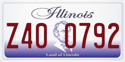 IL license plate Z400792