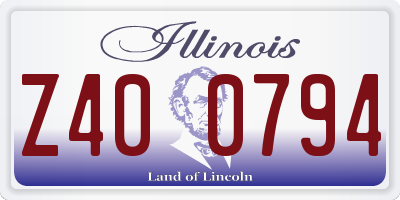 IL license plate Z400794