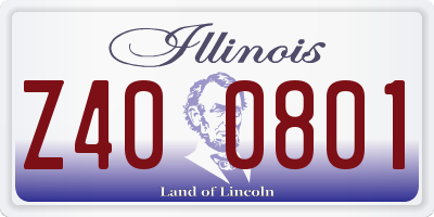 IL license plate Z400801