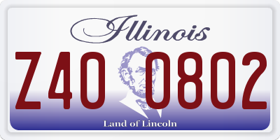 IL license plate Z400802
