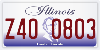 IL license plate Z400803