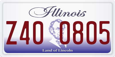 IL license plate Z400805