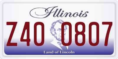 IL license plate Z400807