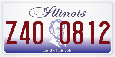 IL license plate Z400812