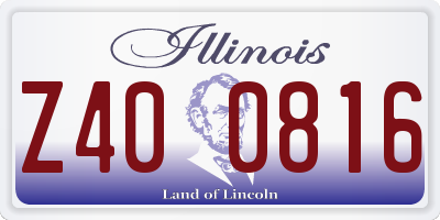 IL license plate Z400816