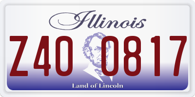 IL license plate Z400817