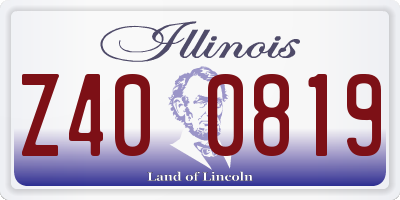 IL license plate Z400819