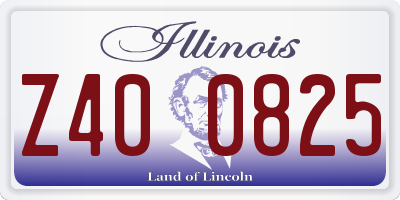 IL license plate Z400825