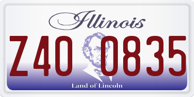IL license plate Z400835