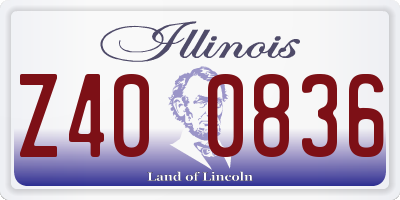 IL license plate Z400836