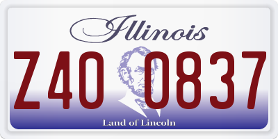 IL license plate Z400837