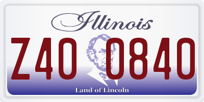 IL license plate Z400840