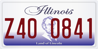 IL license plate Z400841