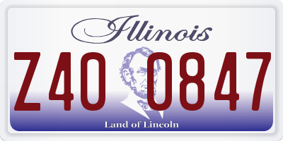 IL license plate Z400847