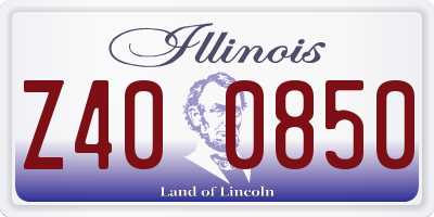 IL license plate Z400850