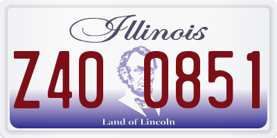 IL license plate Z400851