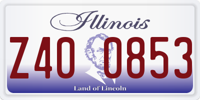 IL license plate Z400853