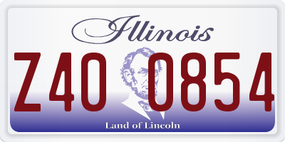IL license plate Z400854