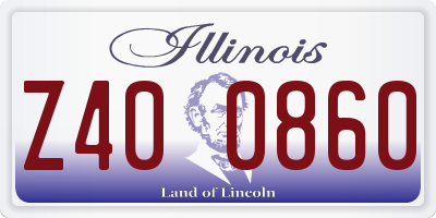 IL license plate Z400860