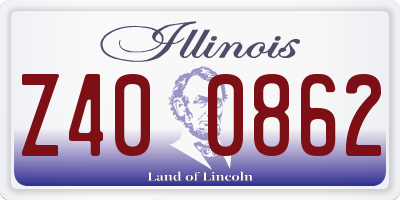 IL license plate Z400862