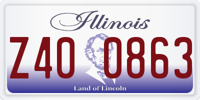 IL license plate Z400863