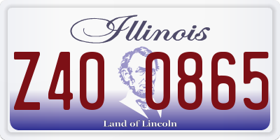 IL license plate Z400865