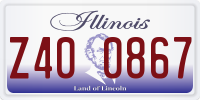 IL license plate Z400867