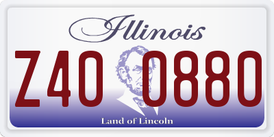 IL license plate Z400880