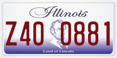 IL license plate Z400881