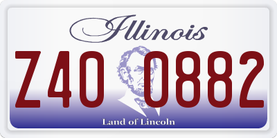 IL license plate Z400882