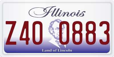 IL license plate Z400883