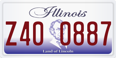 IL license plate Z400887