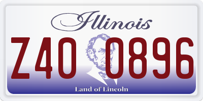 IL license plate Z400896